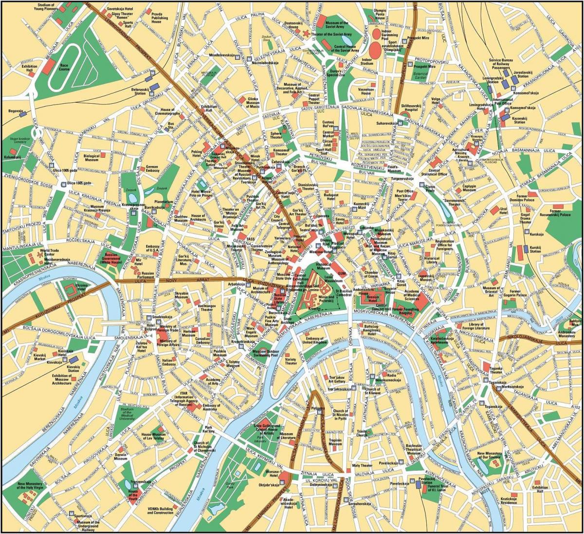 karta od Moskve na engleskom jeziku