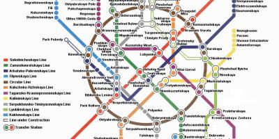 Moskovska metro kartica na engleskom jeziku