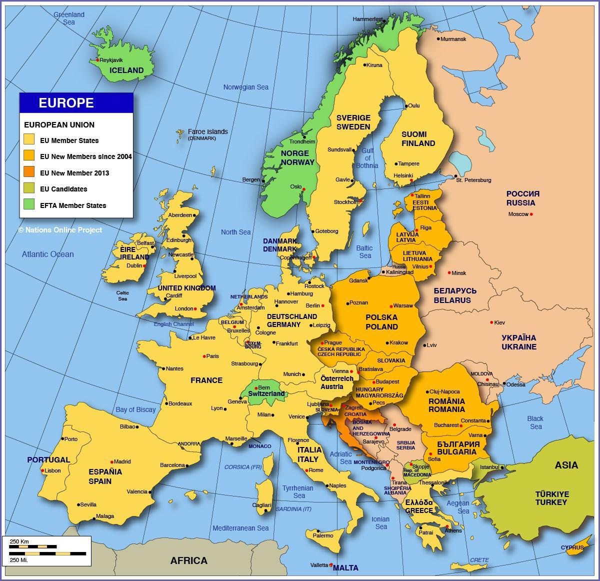 Moskva na karti Europe