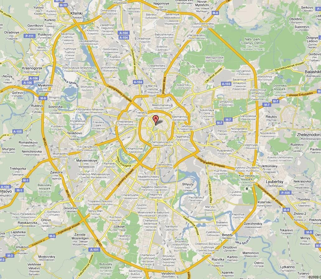 Moskva karti predgrađa