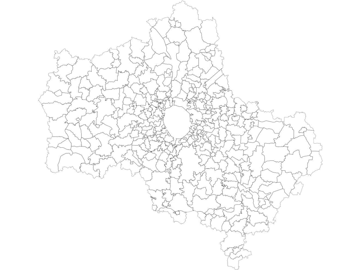 Moskva općine karti