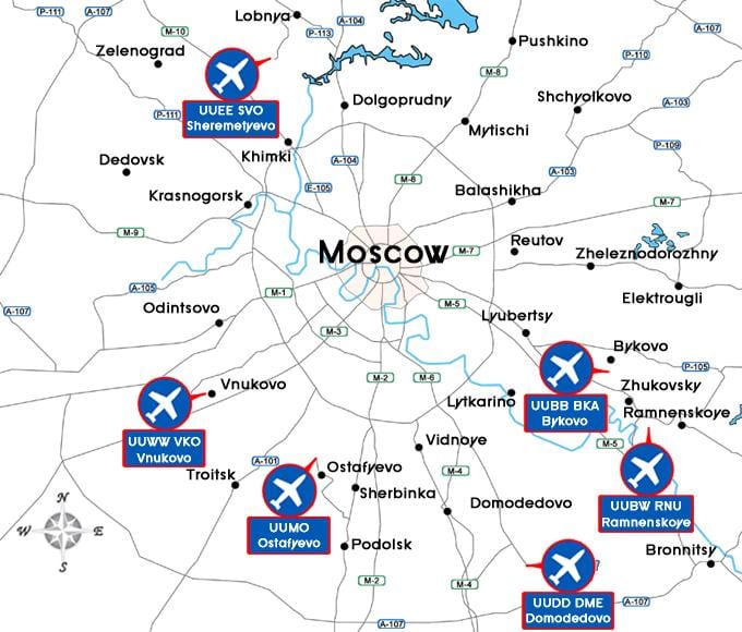 Karta od Moskve zračna luka terminal