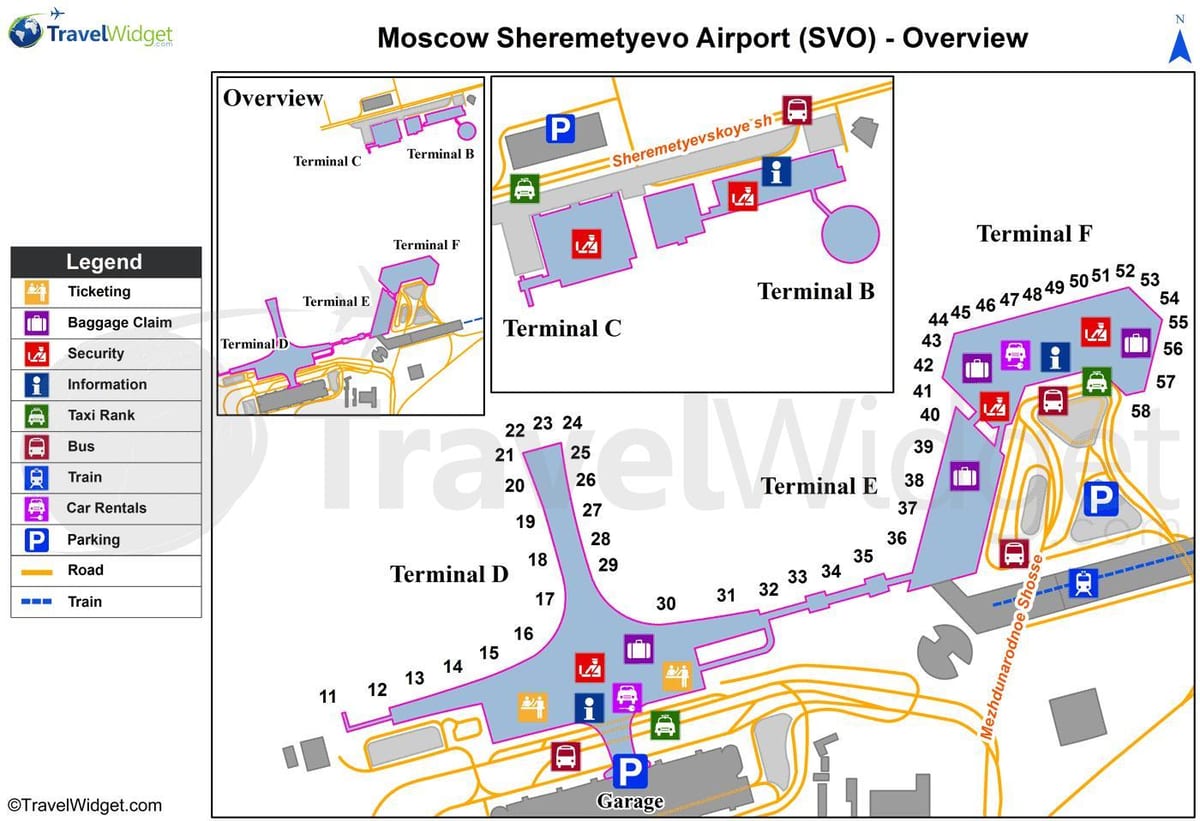 Moscow Sheremetyevo airport kartica