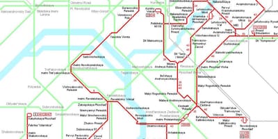 Karta Moskva tramvaj